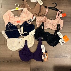 38DD - Elegant Lace Women's bras - Black, Cream, Purple, Pink.